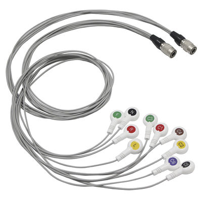 Broche del IEC de la ventaja de los Leadwires 10 de TPU ECG Holter Cable Shanghai Quntian And