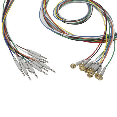 El tipo electrodos de la taza del enchufe del dinar 2,0 del casquillo de EEG plateó el electrodo de los Leadwires del oro EEG EL ccsme