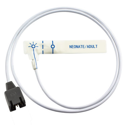 Sensor de SpO2 pediátrico desechable de espuma blanca DB9 9Pin para Rad-7 Rad-8 85CM