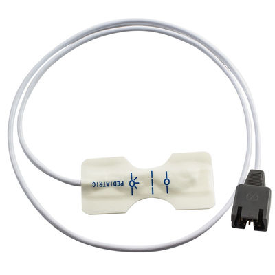 Sensor de SpO2 pediátrico desechable de espuma blanca DB9 9Pin para Rad-7 Rad-8 85CM