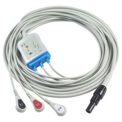 Kontron 125 128 cable de Pin Connector ECG del cable de VSM510 ECG y de la broche 7 de los Leadwires 3Lead AHA