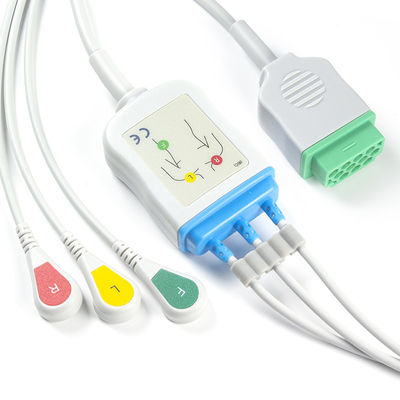 GE Marquette 2021141-002 2001292-001 cables del conector ECG de la broche 11pin del IEC de la ventaja de los cables y de los Leadwires 3 de ECG