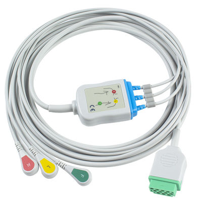 GE Marquette 2021141-002 2001292-001 cables del conector ECG de la broche 11pin del IEC de la ventaja de los cables y de los Leadwires 3 de ECG