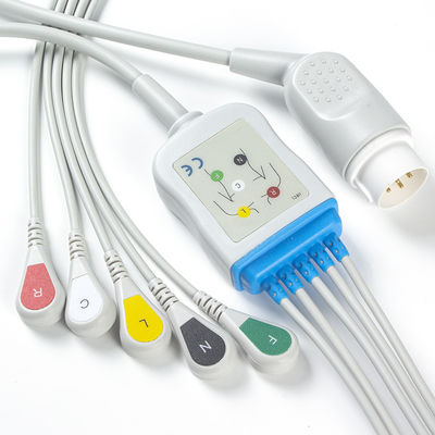 Cable de la broche ECG de la ventaja de los cables y de los Leadwires 8pin 3 del adulto ECG de Philips