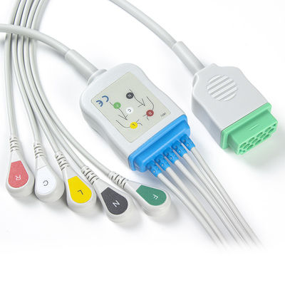 Cable del conector ECG de la broche 11pin del IEC de la ventaja de los cables y de los Leadwires 5 de GE Marquette CBM-05NA-10AS-0001 ECG