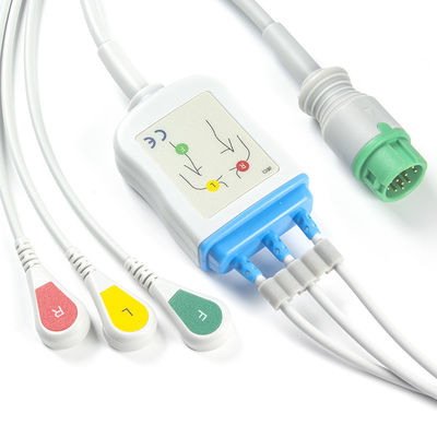 Mindray Datascope 040-000966-00 cables de EA6232A ECG y conectores ECG de los Leadwires 12pin telegrafía la broche del IEC de 3 ventajas