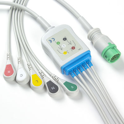 Mindray Datascope 040-000963-00 cables de EA6252B ECG y conectores ECG de los Leadwires 12pin telegrafía la broche del IEC de 5 ventajas