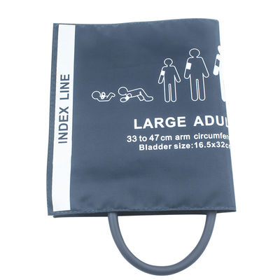 Puño reutilizable de la muñeca de la presión arterial del solo del tubo NIBP del puño del adulto NIBP puño de nylon grande largo del puño los 33-47cm