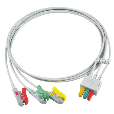 El paciente del clip del IEC del cable de la ventaja de los Leadwires 3 de Fukuda DS-8100 ECG detecta