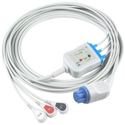 Para Datex Ohmeda Cable ECG de conexión directa compatible y cables de conducción 3Lead AHA Snap