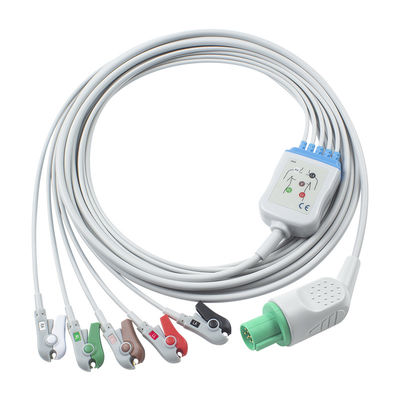 Hellige Cable ECG de conexión directa compatible y cables de conducción 5Lead AHA Grabber