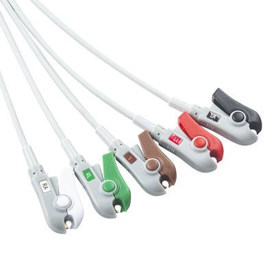 Hellige Cable ECG de conexión directa compatible y cables de conducción 5Lead AHA Grabber