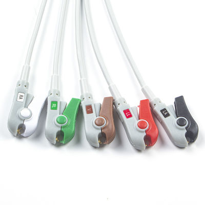 Hellige Cable ECG de conexión directa compatible y cables de conducción 5Lead AHA Grabber