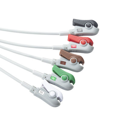 Hellige Cable ECG de conexión directa compatible y cables de conducción 5Lead AHA Grabber