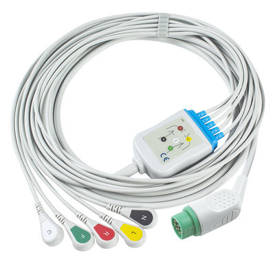 Compatible con S-iemens Drager 5 Lead Iec Snap Ecg Cable de plomo / conjunto de cables de plomo de Ecg
