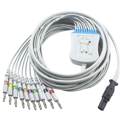 Cable del ECG de la Q-tensión 60-00181-01 de Mortara 60-00180-01 y plátano 4,0 del IEC del Pin de los Leadwires 12