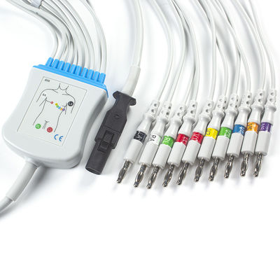 Cable del ECG de la Q-tensión 60-00181-01 de Mortara 60-00180-01 y plátano 4,0 del IEC del Pin de los Leadwires 12