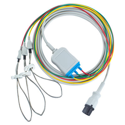 AAMI Cables y cables de ECG veterinario para animales Conector de 6 pines Cable de ECG 3 Leggings de plomo