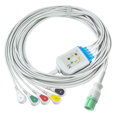Cables y cables de ECG de Contec Conector de 7 pines CMS 7000 8000 5000 Nuevo modelo de cable de ECG 5Lead Grabber