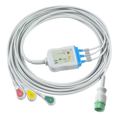 Cable de ECG de una pieza Zoll y cables de conducción Cable de ECG de 6 pines Cable de ECG de 3 canales Cable de ECG