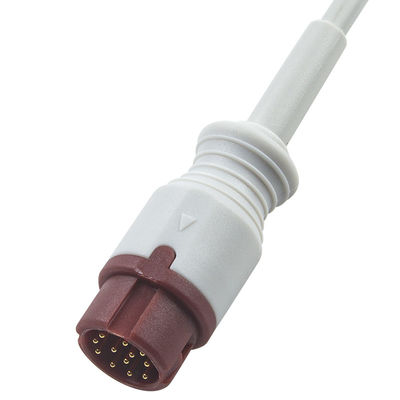 Cable adaptador IBP dual P-Hilips con conector de 12 pines, longitud de 0,3 metros y material de TPU para uso médico