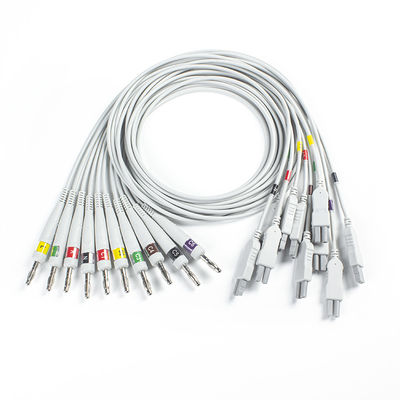 Norav Quark C12x ECG de diagnóstico 12 Prueba de estrés de plomo ECG cosmético con cable del paciente TPU