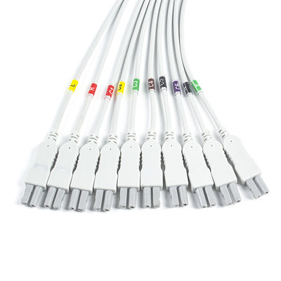 Norav Quark C12x ECG de diagnóstico 12 Prueba de estrés de plomo ECG cosmético con cable del paciente TPU