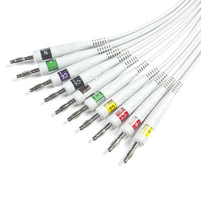 Norav Quark C12x ECG de diagnóstico 12 Prueba de estrés de plomo ECG cosmético con cable del paciente TPU