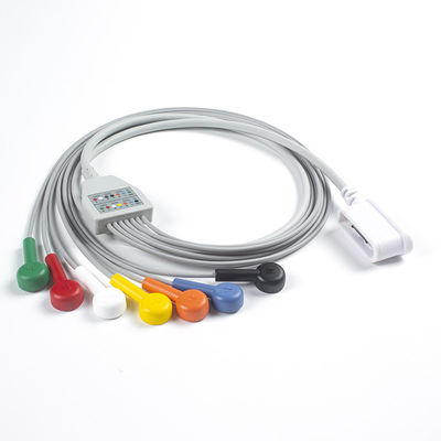 Conjunto de cables de conducción 7 cables de conducción ECG GE SEER 1000 3 canales IEC Snap Compatible para GE SEER 1000