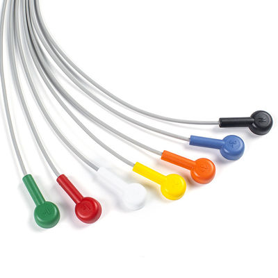 Conjunto de cables de conducción 7 cables de conducción ECG GE SEER 1000 3 canales IEC Snap Compatible para GE SEER 1000