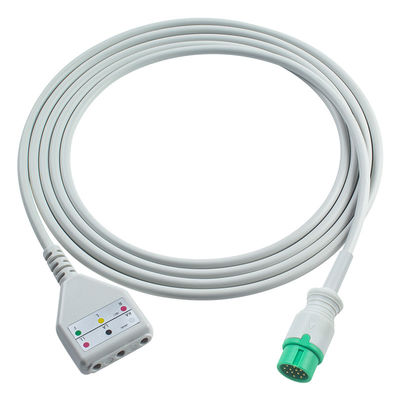 Comen ECG cable de tronco DDstyle 3 cables de plomo de plomo cable 1.30M