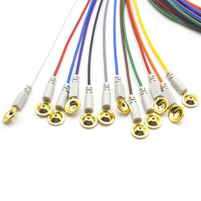 Electrodos de EEG Din 1.5 Revestidos con oro Coloridos Electrodos de EEG de plomo 1,5 metros 10pcs por juego
