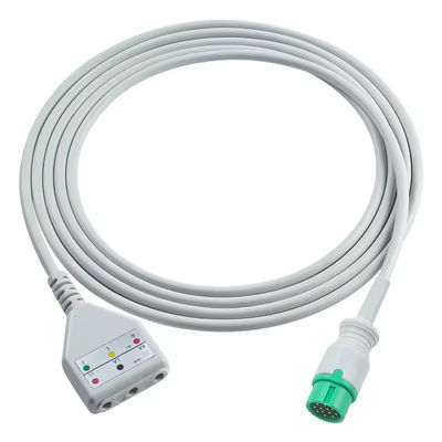 Comen 12pin ECG cable de tronco Comen Euro estilo 3cable de plomo 1.30M