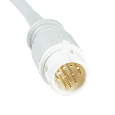 PH 12pin ECG cable de tronco Phil-ips Din estilo 3cable de plomo 1.30M