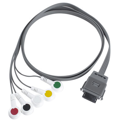 TPU Edan 5Lead ECG Holter Cable IEC Snap Vida útil 24 meses para el instrumento biomédico