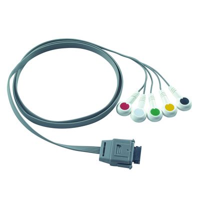 TPU Edan 5Lead ECG Holter Cable IEC Snap Vida útil 24 meses para el instrumento biomédico
