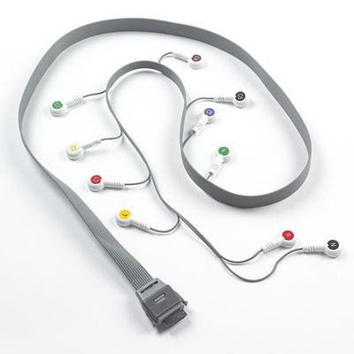 Cable Holter de ECG de plomo gris 10 Compatible con el instrumento biomédico de Edan IEC Snap