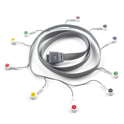 Cable Holter de ECG de plomo gris 10 Compatible con el instrumento biomédico de Edan IEC Snap