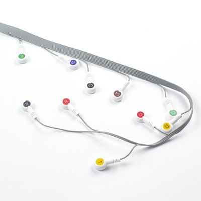 Cable Holter de ECG de plomo gris 10 Compatible con el instrumento biomédico de Edan IEC Snap