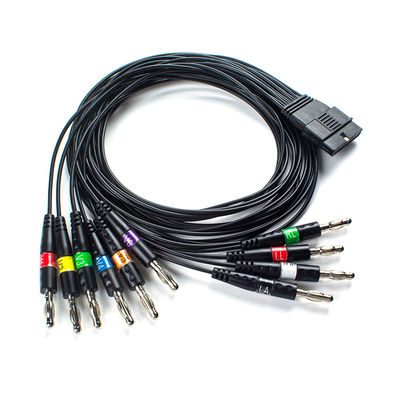 TPU 10 Cable de ECG de plomo para pacientes Fin de plátano para Schiller FT-1 2.400331 MS-12 Cable de ECG azul
