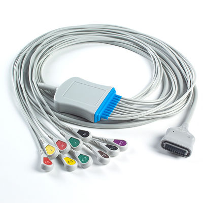 EDAN Dx12 10Cable Holter de ECG de plomo Snap 2.2M Cable de tronco y cables de plomo longitud 0.8/1.2M