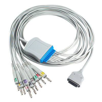 EDAN Dx12 10Cable Holter de ECG de plomo Banano para el tronco longitud del cable 2.2M Compatibilidad