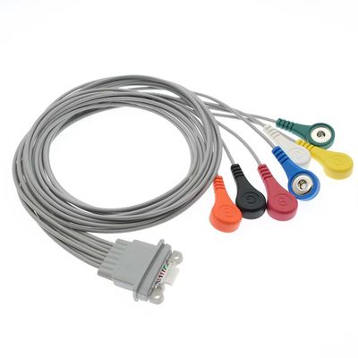 Compatible con Schiller Medilog AR12 más ECG Holter Cable 7Lead IEC Snap AR4 más FD5