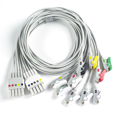 Compatible con el Mindray BeneHeart D6 Desfibrilador 10Lead ECG Cables de plomo IEC Grabber