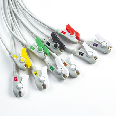 Compatible con el Mindray BeneHeart D6 Desfibrilador 10Lead ECG Cables de plomo IEC Grabber