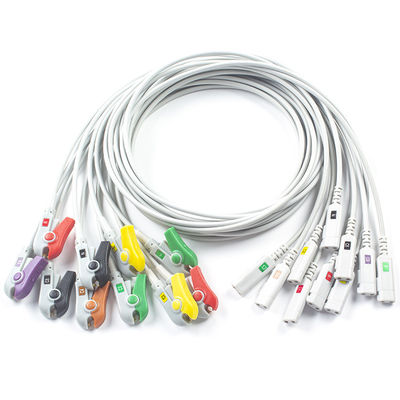 El plomo de ECG confeccionado es compatible con el receptor IEC de cable de diagnóstico de ECG 10 sin látex