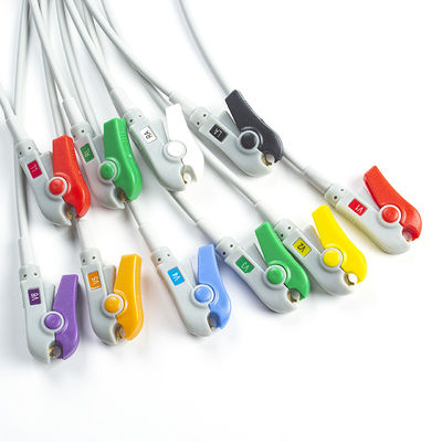 El plomo de ECG confeccionado es compatible con el receptor IEC de cable de diagnóstico de ECG 10 sin látex