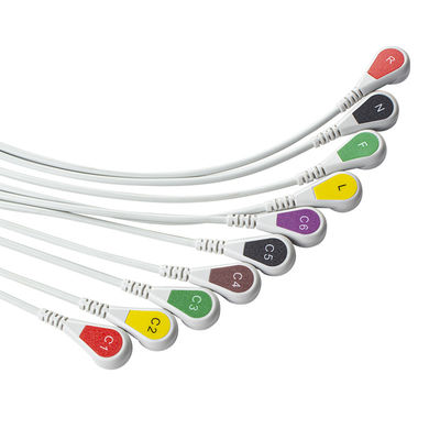 Compatible P-hilips Trim 10Cable de ECG de plomo IEC Snap para PageWriter Trim I, PageWriter Trim II