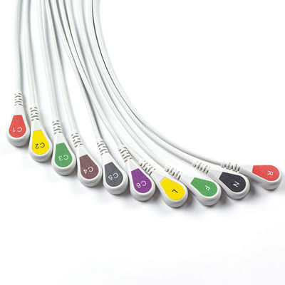 Compatible P-hilips Trim 10Cable de ECG de plomo IEC Snap para PageWriter Trim I, PageWriter Trim II