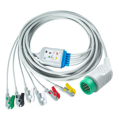Compatible con Medtronic Lifepak 20e 6Cable de ECG de plomo IEC Grabber para para Lifepak 12 20e 15 120